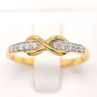 แหวนเพชรแถวเรียงกัน แหวนเพชร แหวนทองเพชรแท้ ทองแท้ 37.5% (9K) ME779