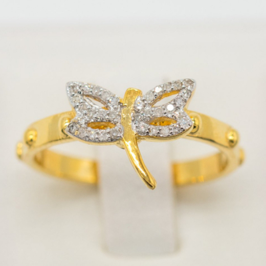 แหวนแมลงปอน่ารักๆ-แอบเท่ห์ๆ-แหวนเพชร-แหวนทองเพชรแท้-ทองแท้-37-5-9k-si315