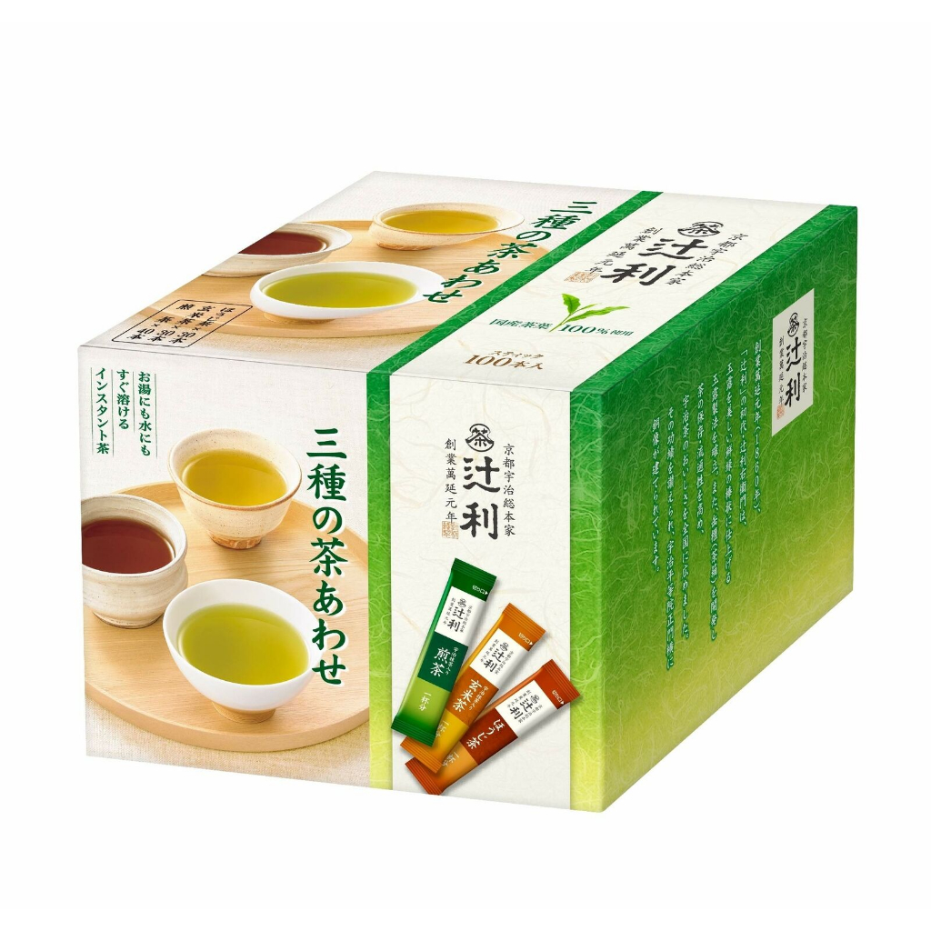 พร้อมส่ง-tsujiri-instant-tea-sencha-hojicha-and-genmaicha-tea-100-ซอง-ชาพร้อมดื่ม-3-รสชาติจากแบรนด์ดัง-เมืองเกียวโต