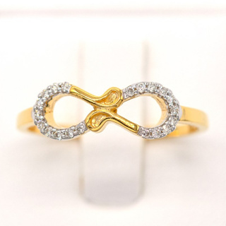 แหวนอินฟินิตี้ ฝังเพชรด้านข้าง แหวนเพชร แหวนทองเพชรแท้ ทองแท้ 37.5% (9K) ME780