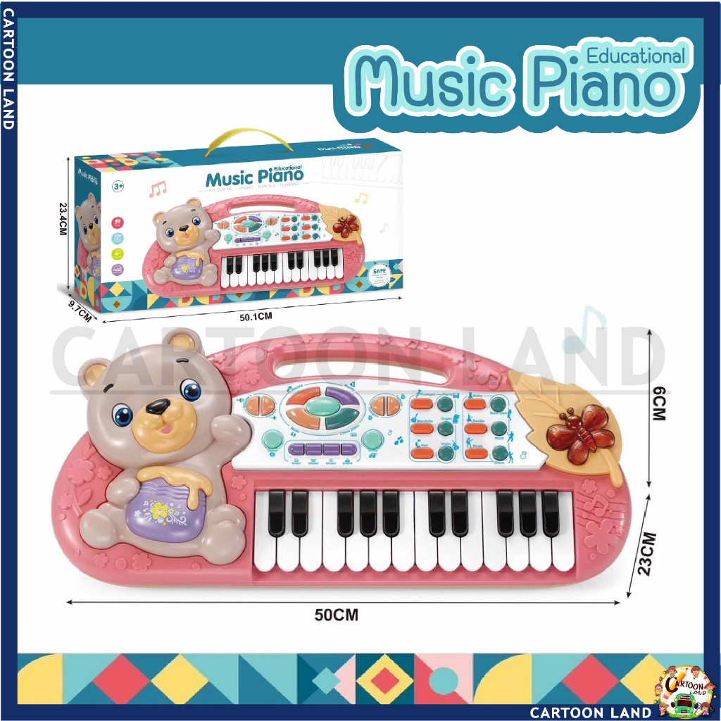 เครื่องดนตรีเปียโน-เปียโนอิเล็กทรอนิกส์27-ปุ่ม-เปียโนเด็ก-ของเล่นเสริมพัฒนาการของเด็ก