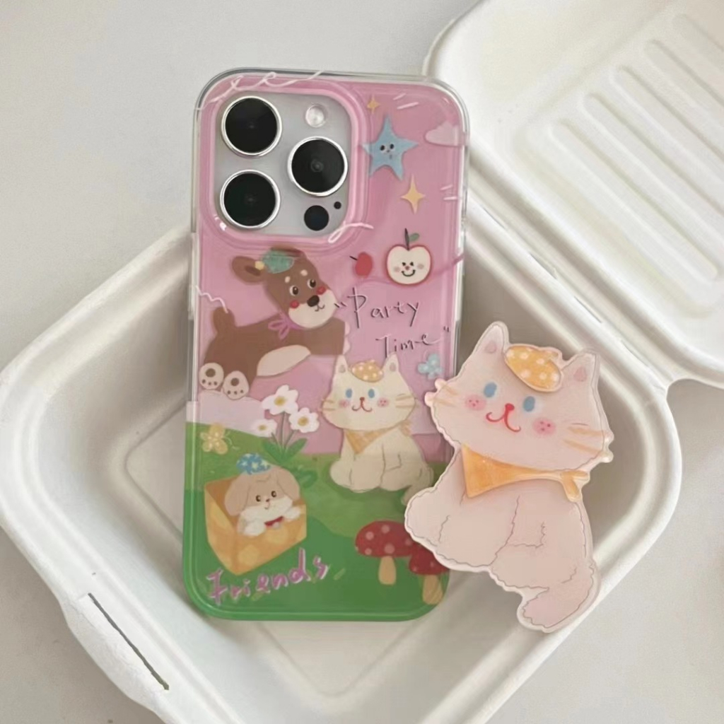 จัดส่งจากไทยภายใน-24-ช-ม-เคสไอโฟน-14-pro-max-13-12-11-เคส-for-เคสไอโฟน11-แมว-griptok-พกง่ายๆ-การป้องกันการตก-case