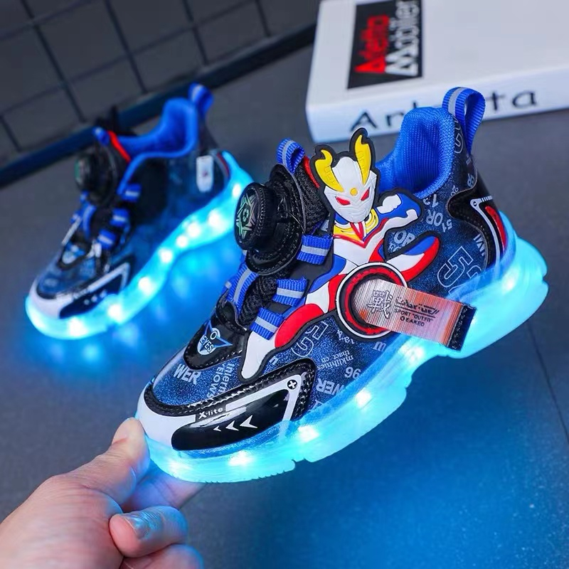 colorful-rechargeable-childrens-luminous-ultraman-boys-sports-shoes-with-anti-slip-light-running-shoes