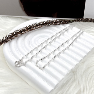 สร้อยคอลายไข่ปลา สร้อยคอแฟชั่น สร้อยคอเงินแท้ สร้อยห้อยพระ 925 : DSP 925 Sterling Silver Chain Necklace [NSP0164]