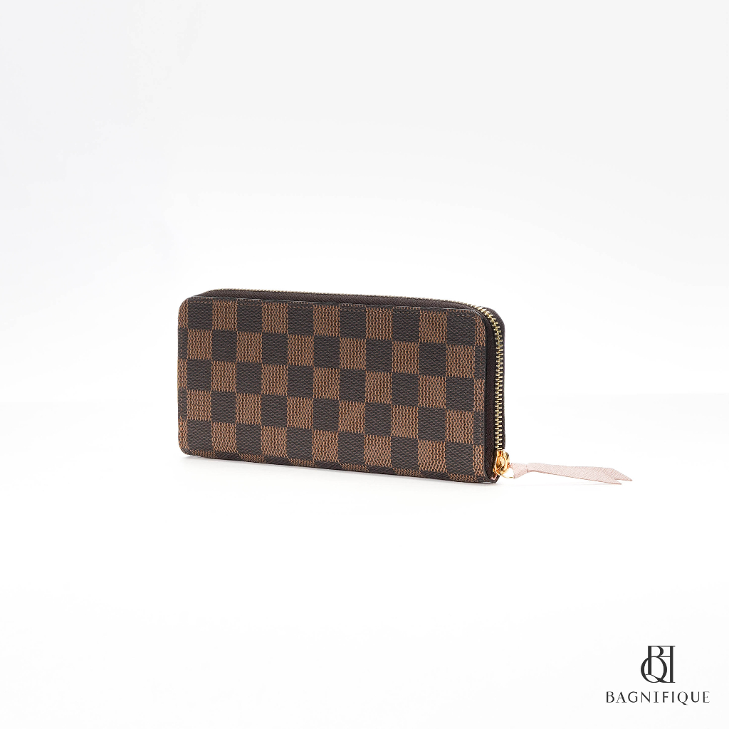 new-lv-clemence-wallet-long-brown-damier-damier-canvas