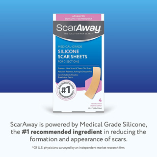 แผ่นเจลลดรอยแผลผ่าตัด ScarAway for C-Sections (7" X 1.5") ลดรอยแผลเป็น ผ่าตัดคลอด