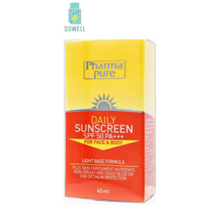 Pharma Pure Daily Sunscreen SPF50 PA+++ For Face and Body 40g.