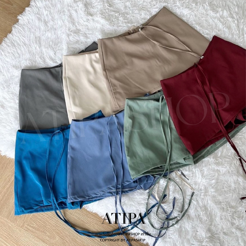 atipashop-ผ้ายับยาก-my-mini-skirt-กระโปรงกางเกงสั้น-ผ้ายับยาก-มีหลายสีให้เลือก-สายถอดออกได้