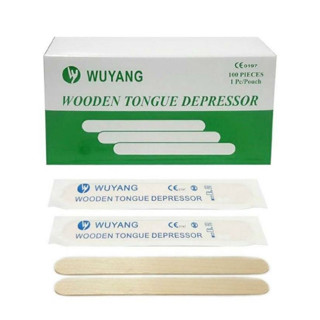 พร้อมส่ง ไม้กดลิ้น ฆ่าเชื้อ ปราศจากเชื้อ ตรวจผู้ป่วย (1กล่อง 100ชิ้น) STERILE