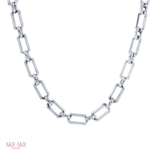 the Mystique Chain Necklace - Silver สร้อยคอเงินแท้ 925 ทำมือแฮนด์เมด ลายโซ่นักบุญปริศนาตัวล็อกมีดีเทลแกะลายกลีบ Fierce-de-lis