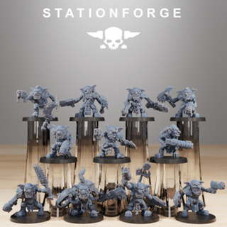 Grimdark scifi miniatures (Gobs Berserkers) - High quality and detailed 3d print miniature war game - StationForge