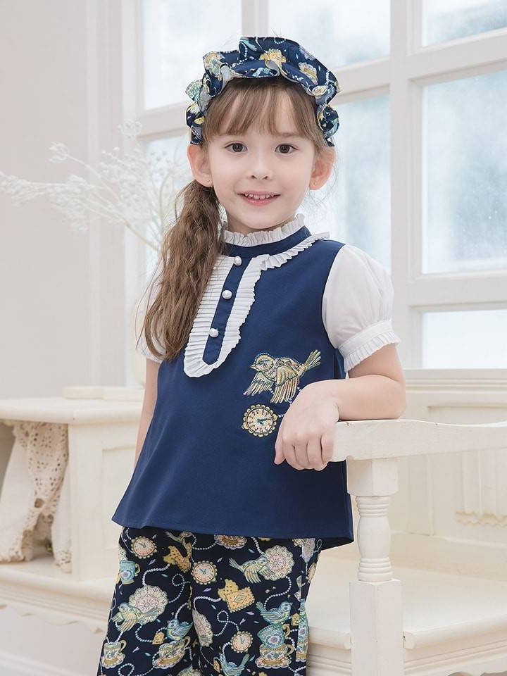 time-for-tea-5-pleated-ruffle-blouse-set-ชุดเซ็ต-เสื้อ-กางเกง-สำหรับเด็กผู้หญิง-เสื้อผ้าเด็ก