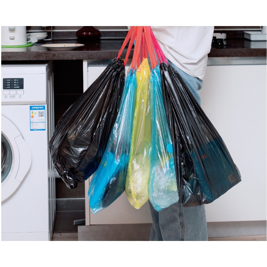 ถุงขยะพลาสติกพร้อมสายหูหิ้ว-ขนาด-45-50-cm-กว้าง-สูง-ไม่ระบุสีในการจัดส่ง