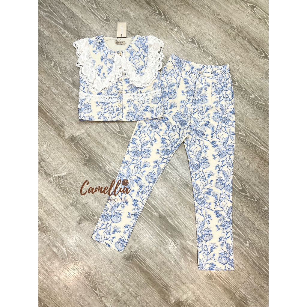 camellia-ชุดsetผ้าทอสวยหรูดูแพง-เสื้อคอปก-รบกวนเช็คสต๊อกก่อนกดสั่งซื้อ