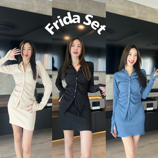 frida set ฟรีด้าเซ็ท ชุดเซ็ทเสื้อเชิ้ต กระโปรง