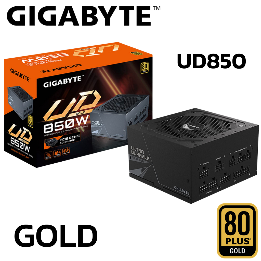 POWER SUPPLY (อุปกรณ์จ่ายไฟ) GIGABYTE UD850GM 850W 80 PLUS GOLD (ATX