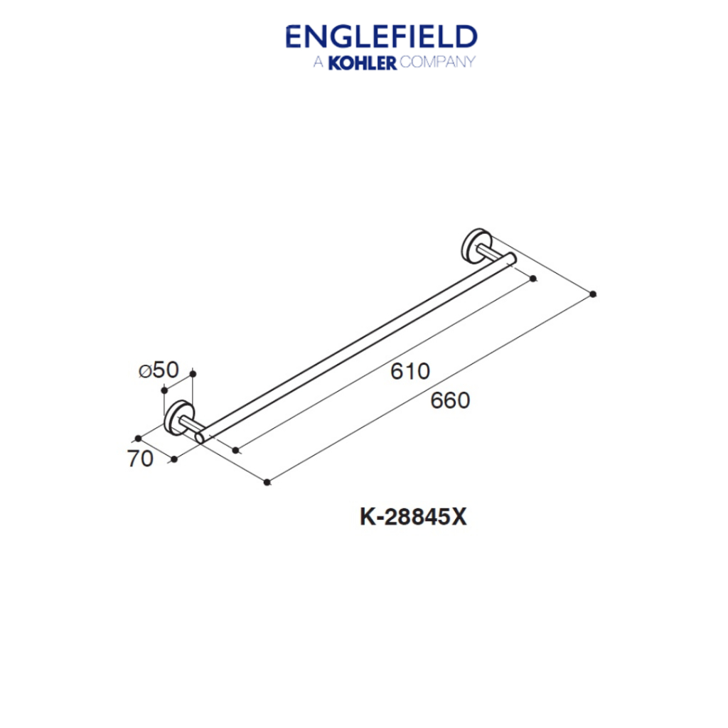 englefield-ovia-60-cm-single-towel-bar-ราวแขวนผ้าเดี่ยว-60-เซนติเมตร-รุ่นโอเวีย-k-28845x-cp