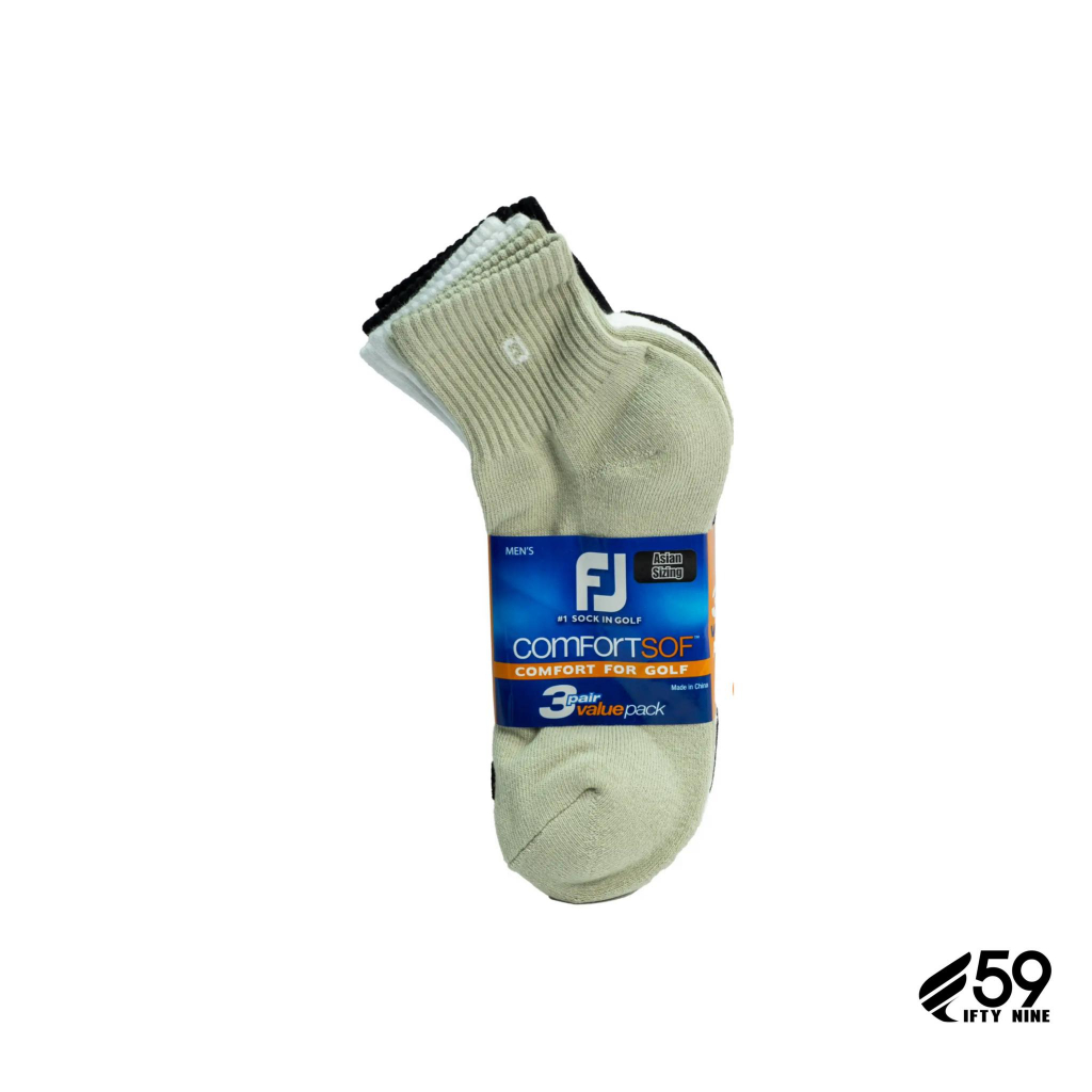 fj-comfortsof-quarter-3-pair-pack-ถุงเท้ากอล์ฟผู้ชาย-ถุงเท้าฟุตจอย-footjoy-socks