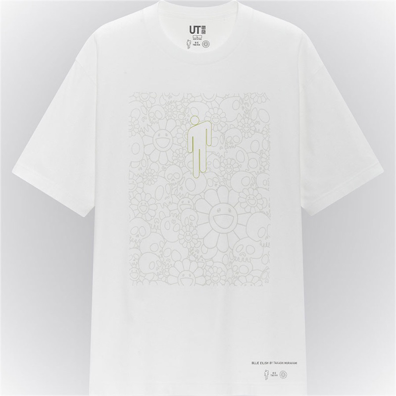 T-shirt Billie Eilish X Takashi Murakami X Uniqlo Manches Courtes - Taille S Noir, Neuf