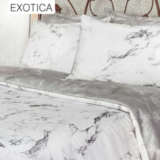EXOTICA ชุดผ้าปูที่นอนรัดมุม + ปลอกหมอน ลาย Carrara สำหรับที่นอนขนาด 6 ฟุต, 5 ฟุต, 3.5 ฟุต