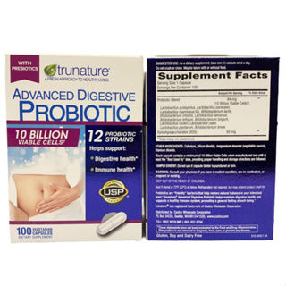 🔥🔥Trunature Advanced Digestive Probiotic 100 Capsules