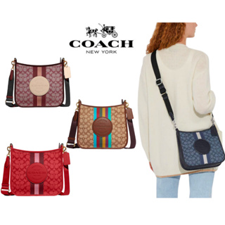 Coach Dempsey File Bag In Signature Jacquard With Stripe And Coach Patch