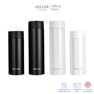 Diller Thermo Flask 350/480ml M8913 กระติกเก็บความร้อนและเย็น ฝาหมุนยกดื่ม สแตนเลส2ชั้นเก็บเย็น24ชม รับประกันสินค้าในไทย