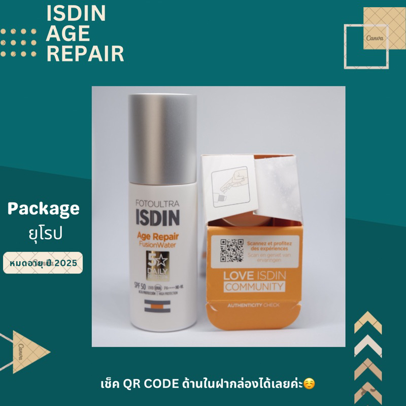 พร้อมส่ง-foto-ultra-isdin-age-repair-fusion-water-spf-50-ของใหม่หมดอายุปี-2025