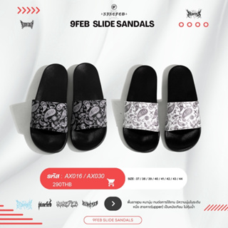 9FEB AX016-AX030 มี2สี paisley slide sandals รองเท้าแตะพร้อมส่ง + แถมฟรี TOTE BAG NINEFEB