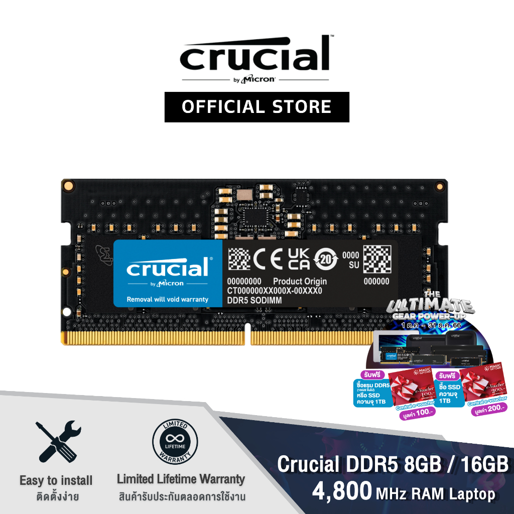 พร้อมส่ง-crucial-ddr5-4800mhz-desktop-memory-8gb-16gb-32gb-แรม-notebook