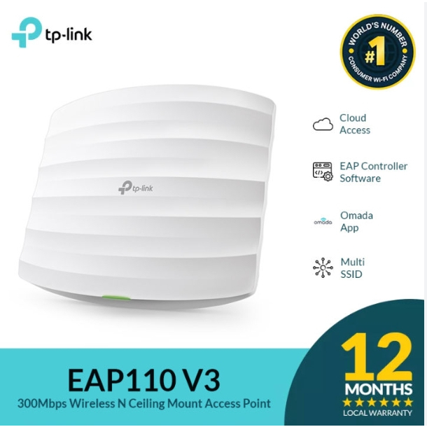 TP-Link รุ่น EAP110 300Mbps Ceiling Mount Wi-Fi Omada Access Point By ...