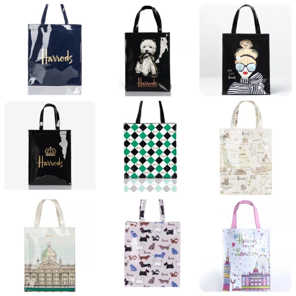 กระเป๋าถือ หรือสะพาย Harrods Shipping Bag ของแท้ กันน้ำ มีซิป ลายชัด มี