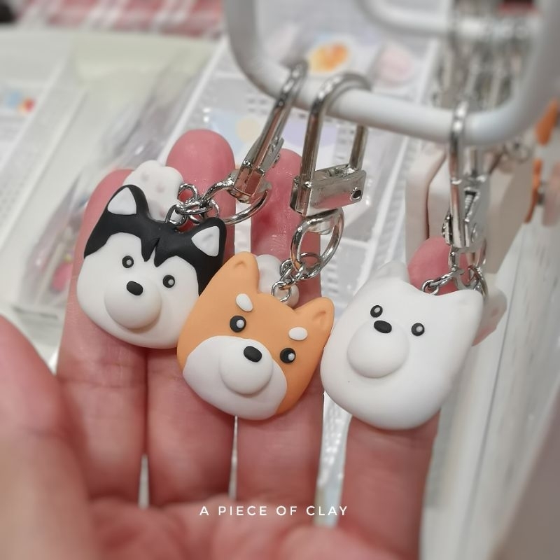 Samoyed keychain พวงกุญแจดินปั้น ซามอยด์ | Shopee Thailand