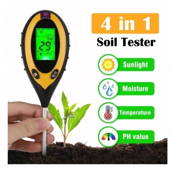 การจัดส่งในประเทศไทย-4in1-เครื่องวัดค่าดิน-soil-ph-meter-ความชื้น-อุณหภูมิ-แสง-เครื่องวัดดิน-ระบบดิจิตอล-soil-survey-in