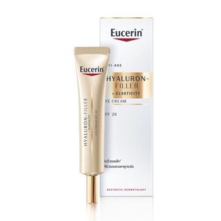 บำรุงรอบดวงตาEucerin HYALURON-FILLER + ELASTICITY EYE CREAM SPF 20 15 ML ป้องกันแสงแดด ช่วยเติมริ้วรอยลึก