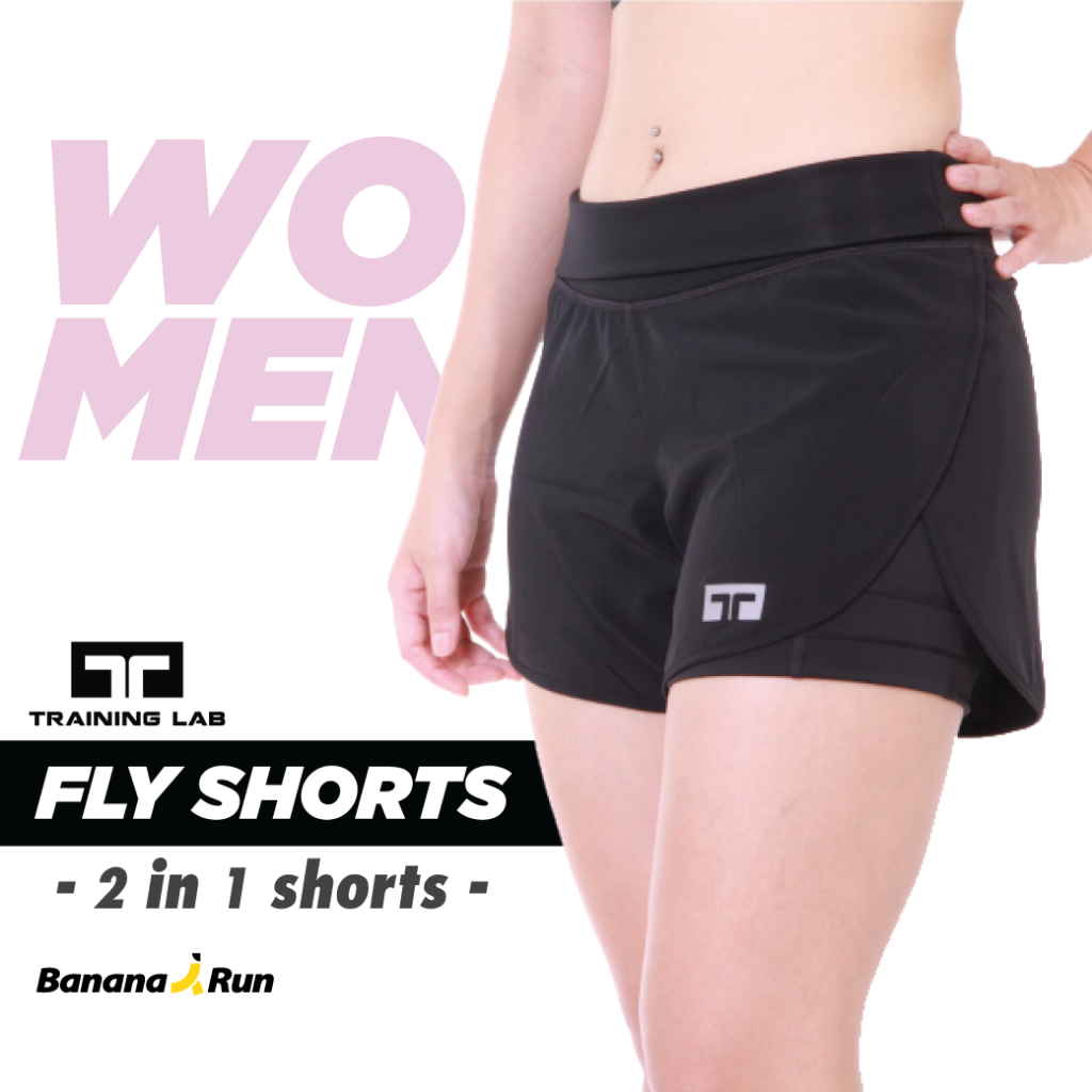 training-lab-womens-รุ่น-fly-2-1-กางเกงวิ่งทรงผู้หญิง-มีกางเกงกระชับด้านใน