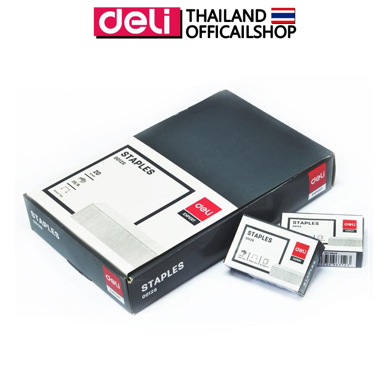 deli-0012s-staples-ลวดเย็บกระดาษ-เบอร์-26-6-30-sheets-เย็บได้-1000-ครั้ง-จำนวน-20กล่อง-ลูกแม็ค-ลูกแม็ก-ลวดเย็บเบอร์35