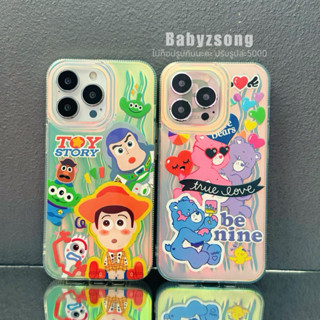 เคสโฮโลแกรม ลายน้องทอย/แคร์แบร์น่ารัก เคสสำหรับรุ่นไอโฟน 678/SE2 -14 14pro 14promax