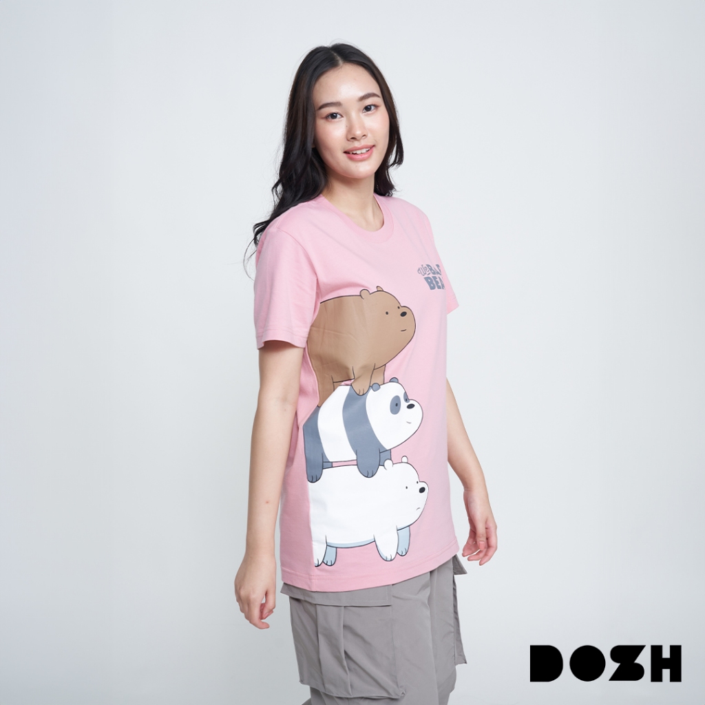 dosh-unisex-t-shirts-we-bare-bears-เสื้อยืดคอกลม-แขนสั้น-สีชมพู-fbtm210904-pi1