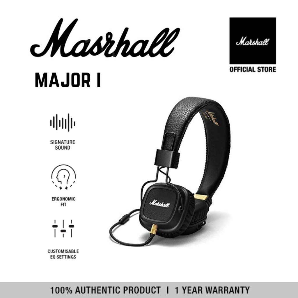 Marshall { Major I - Major IV } BLACK - Bluetooth หูฟังบลูทูธ หูฟังครอบ ...