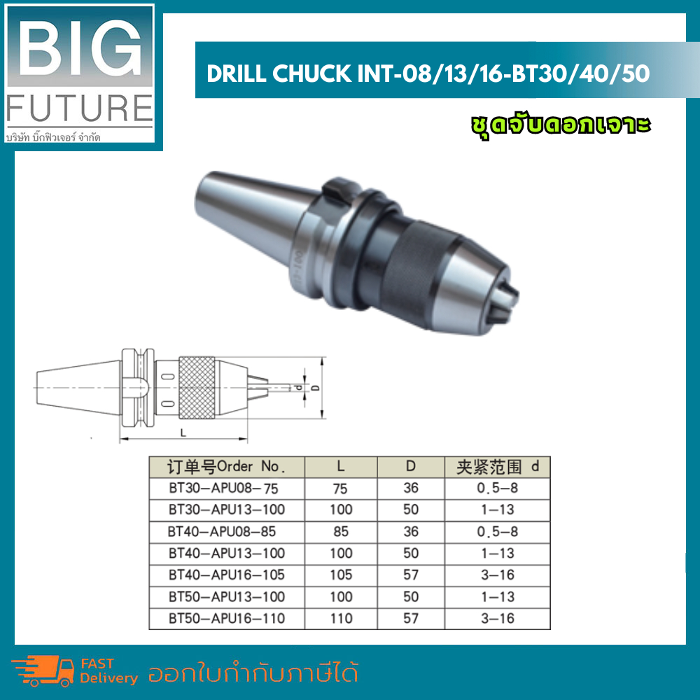 drill-chuck-bt30-bt40-bt50-nt50-ชุดจับดอกเจาะ-งานกลึง-งานมิลลิ่ง-เครื่องมือช่าง-อุปกรณ์ช่าง-bigfuture