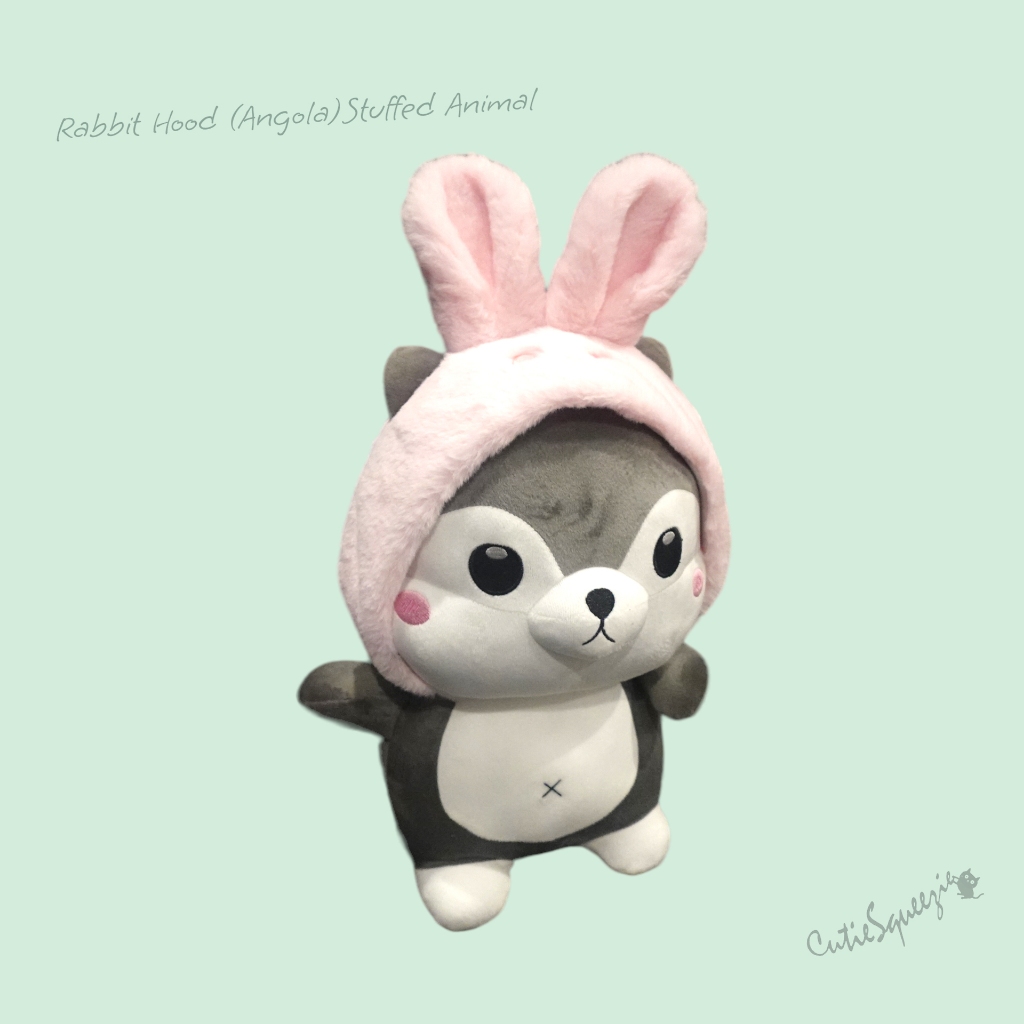 ตุ๊กตาสัตว์ใส่ฮูดกระต่าย-ผ้าแองโกล่า-ไซร์-m-rabbit-hood-angola-stuffed-animal