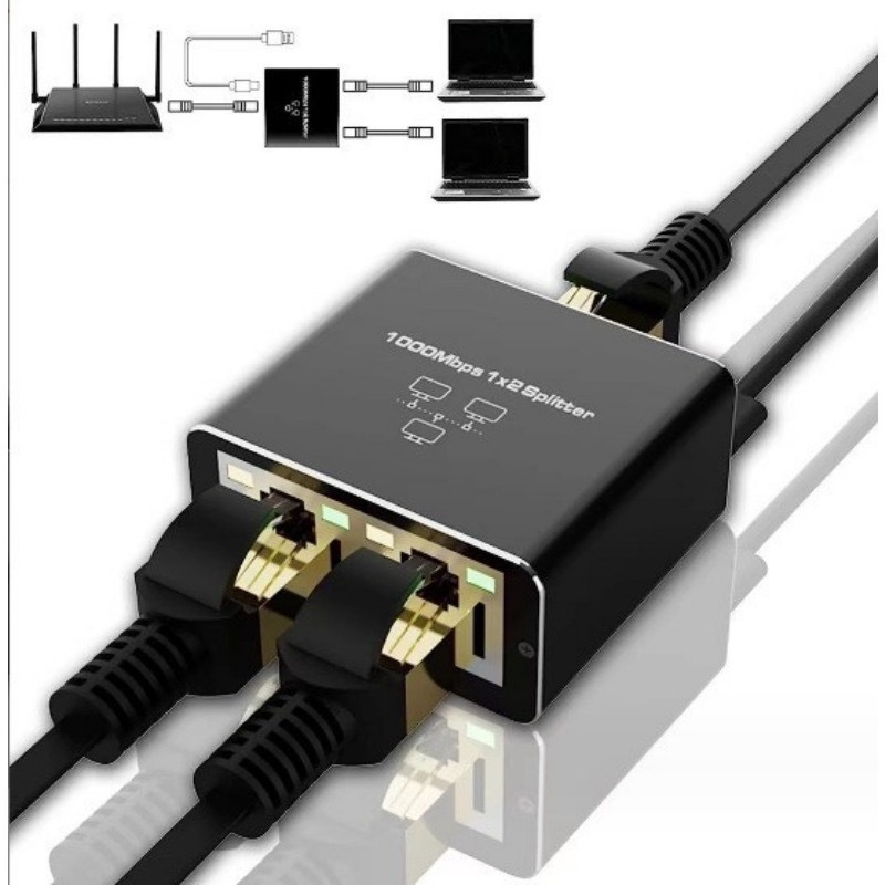 RJ45 Network Splitter Adapter 1to2 HUB LAN 3Port 5Port100/1000Mbps