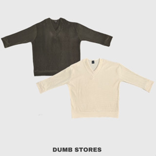 (ลดเพิ่ม30% โค้ด INC318DU ทั้งร้าน) Dumb stores สเวตเตอร์อัดพลีทแขนยาว #dumbpleatedsweater01