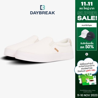 [15MALL11 ลดเพิ่ม 15%] [New Arrival] Daybreak Viride-Slip on รองเท้าผ้าใบ กัญชง ผู้ชาย ผู้หญิง สีขาว Antibacterial