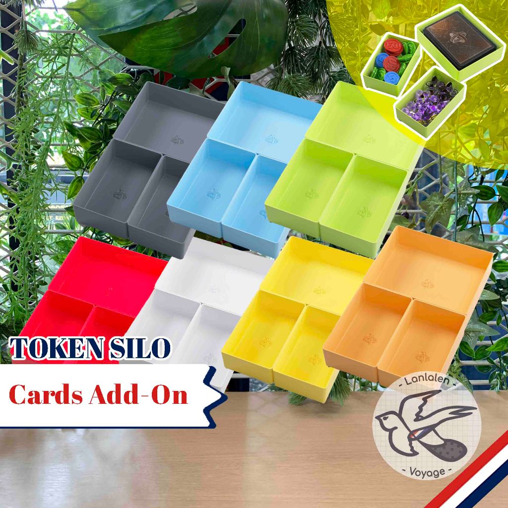 Extension Token Silo Card Add-on Red - 3 Plateaux Pour Ranger Cartes Et Jetons, Compatible