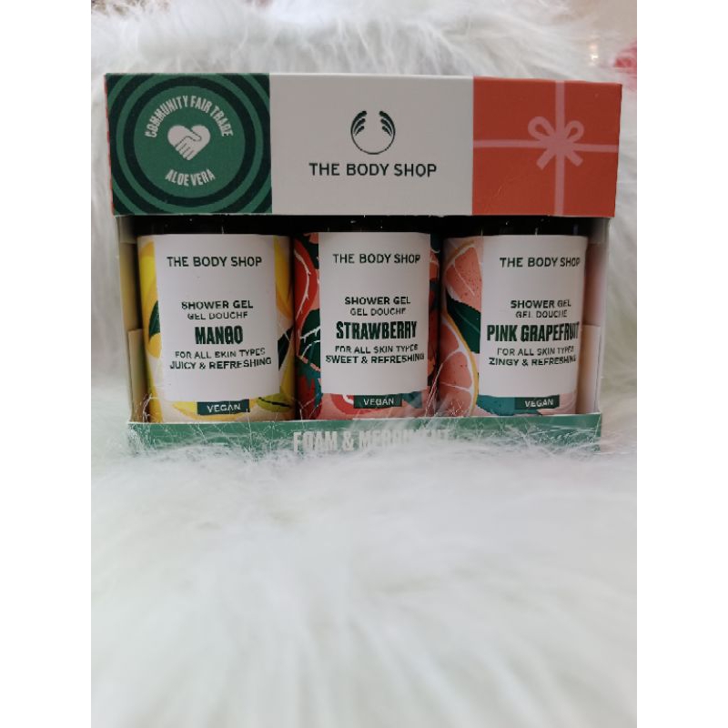 THE BODY SHOP SHOWER GEL TRIO ชุดเซ็ทของขวัญ ขนาดพกพาเดินทาง Shopee