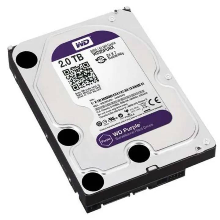 2TB HDD CCTV WD Purple WD20PURX (5400 RPM Class SATA 6 Gb/s 64MB Cache ...