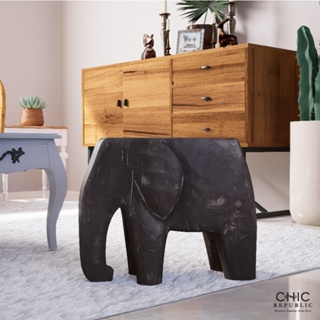 CHIC REPUBLIC ELEPHANT,เก้าอี้สตูล - สี ดำ