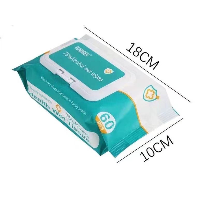 ทิชชู่เปียกผสม​แอลกอฮอล์(ทิชชู่​แอลกอฮอล์)​ ทิชชู่​เปียก​ แอลกอฮอล์​75% เช็ดมือ พกพาสะดวก ทิชชู่ - 2